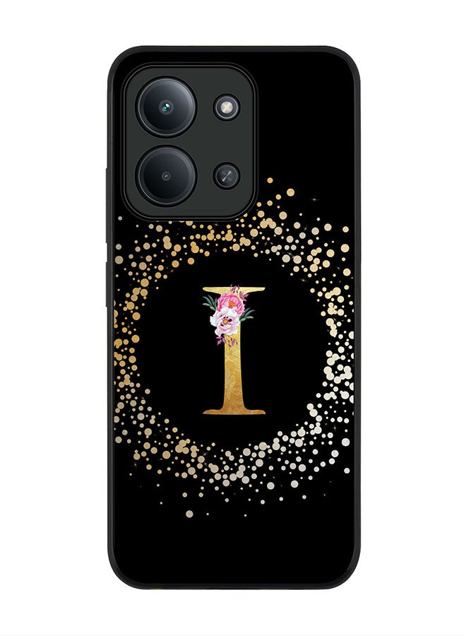 For Xiaomi Poco C85 4G Case,Slim fit Camera Protection, Shockproof Thin Phone cover  - Custom Monogram Floral - I ( Black )
